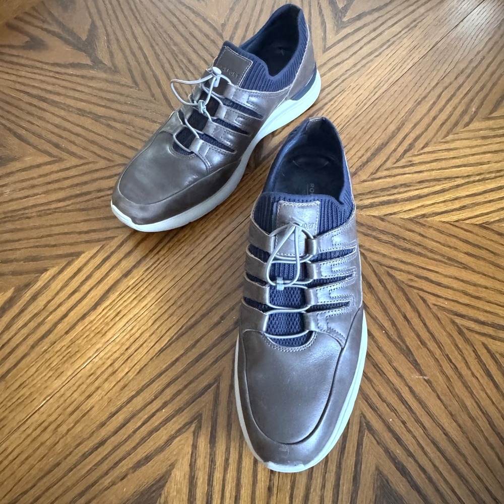 Rockport Men's 10.5  Total Motion Active Ghillie Leather Sneaker Steel Gray